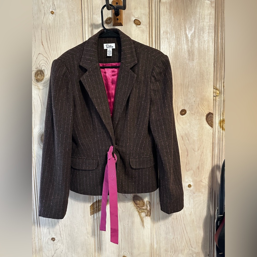 Lilly Pulitzer Wool Blend Blazer with Pink Accents